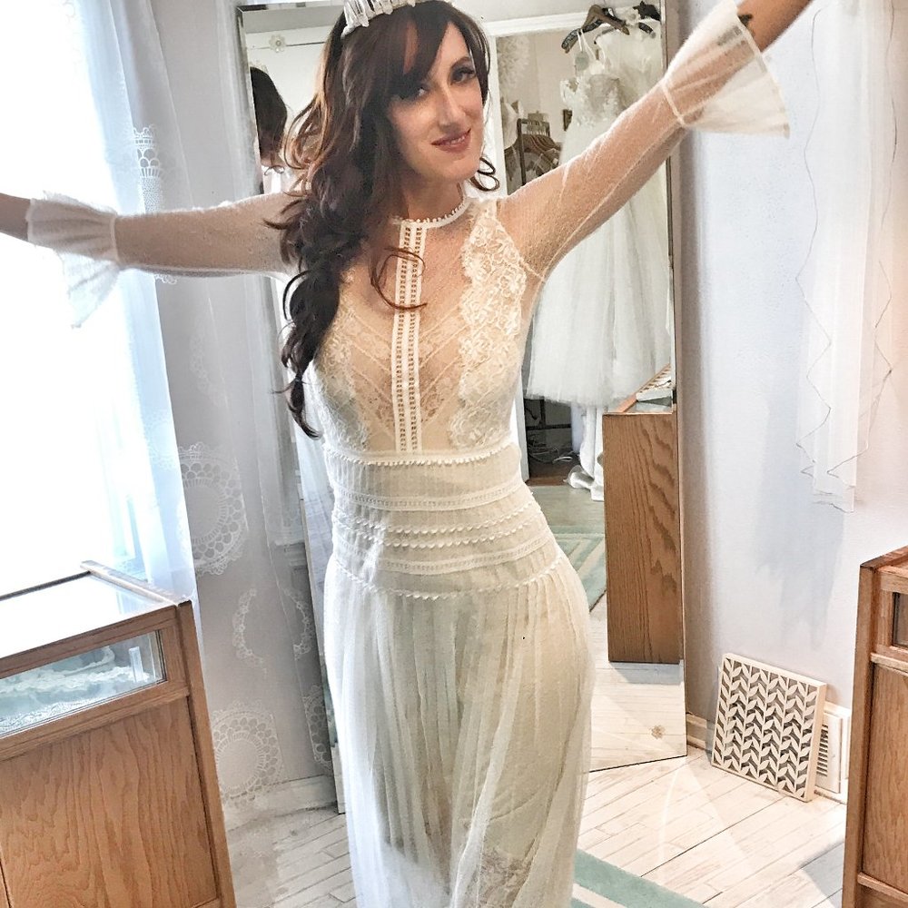 SHEER Lace Dress VINTAGE DREAM BRIDE!